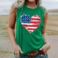 thumbnail image 4 of Graphic Tank Tops, Summer 2024 Sleeveless 4th of July Shirts Women Crew Neck Casual Flag Sunflower Print Tanks (XL, Green 06), 4 of 4