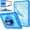 Black+Light Blue, variant on BMOUO iPad 6th / 5th Generation Case,iPad 9.7 2018/2017 Case,iPad Air 2 Case,3 Layer Shockproof [360 Swivel Stand][Hand Strap][Pencil Holder] Kids Case for iPad 9.7 Inch 2018/2017 - Light Pink