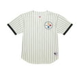 thumbnail image 2 of Men's-Mitchell & Ness  Cream Pittsburgh Steelers Final Seconds Vintage Logo Mesh Button-Up Shirt, 2 of 7