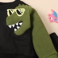 thumbnail image 6 of Mikrdoo Baby Boys Winter OOTD Dinosaur 12 Months Boys Tops 18 Months Baby Boys Pants 2Pcs Clothes Set Black, 6 of 9