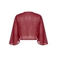 thumbnail image 4 of Rswnyirn Women Elegant 3/4 Sleeve Bolero Shrug Lightweight Solid Cropped Open Front Cardigan Shawl Burgundy XXL, 4 of 6