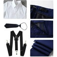 thumbnail image 4 of Lycody Boys Formal Suspenders Suits Set Adjustable Waist Pants Shirt and Tie 4 Piece Slim Suits for Kids and Teen 2T-20Y for Graduation Wedding Prom Part Outfit Summer, 4 of 5