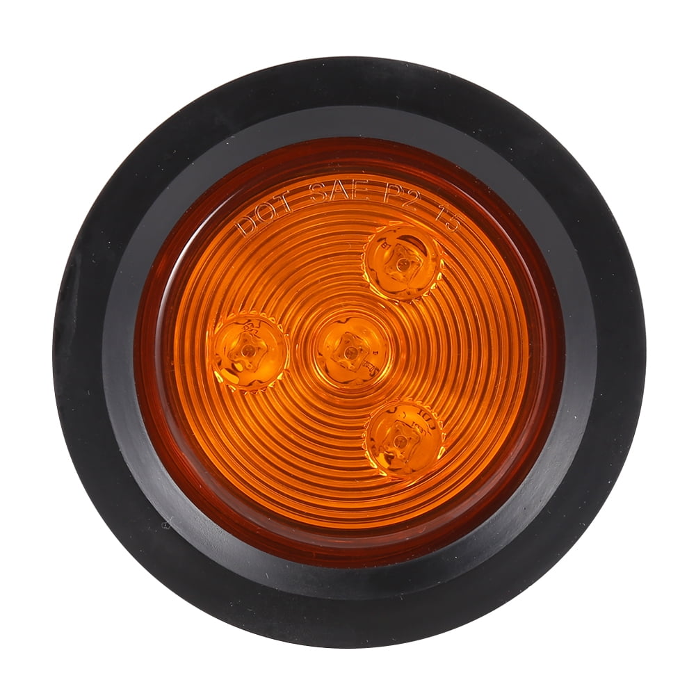 Truck Trailer Warning Light 2.5" Round Side Marker Clearance Light 4LED 12V