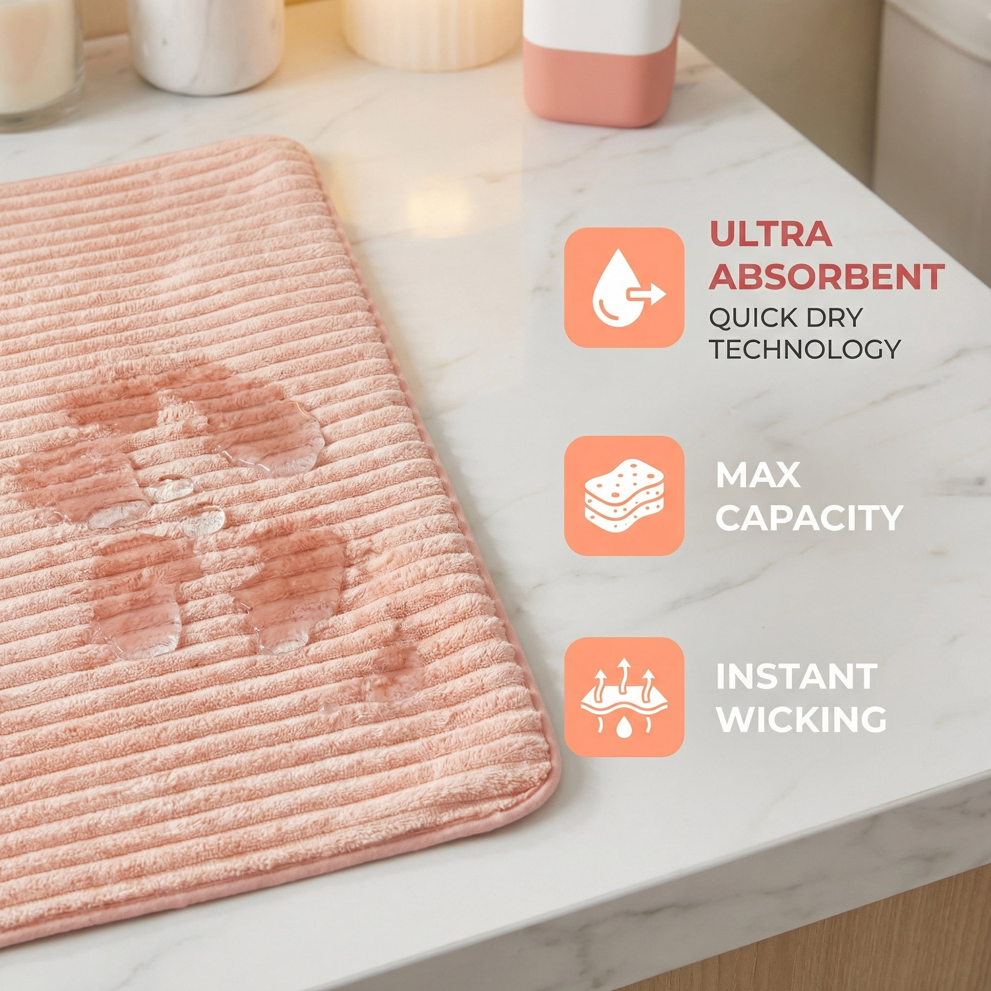 Unique Bargains Soft Absorbent Coral Fleece Towel 2 Pack Peach Pink/Sky Blue 55"x28"