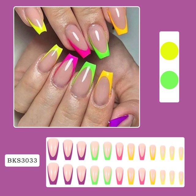 Xihbxyly Kit de Decoración de Uñas, 24 Uñas Postizas de Colores, Puntas Adhesivas de Fácil Aplicación, Material Abs Duradero, Ideal para Bricolaje En Casa, Regalo Perfecto para Amantes de Las Uñas.