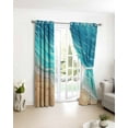 thumbnail image 4 of Fsddascl Aqua Ombre Coastal Blackout Curtains for Bedroom/Living Room, Thermal Insulated Kitchen Curtains, Summer Nautical Beach Ocean Seaside Grommet Darkening Window Treatment Drapes 42"x54"x2, 4 of 8