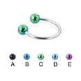 thumbnail image 1 of Circular Barbell With Colored Balls, 16 Ga,5/16" (8Mm),Black  - A, 1 of 1