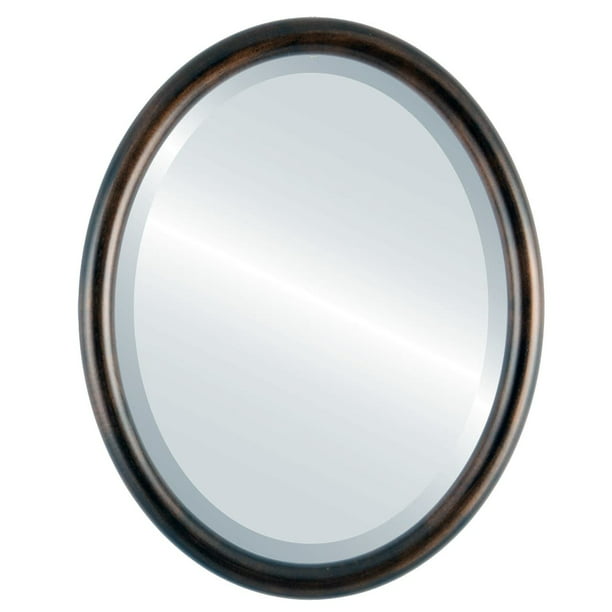 Pasadena Framed Oval Mirror In, Brushed Bronze Oval Mirror