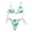 Green, variant on Women Sexy Micro Brazilian Bikini Set Tie-Dye Cinched String Triangle Swimsuit Halter Bra Side Tie Thong Push Up Bathing Suit Beachwear