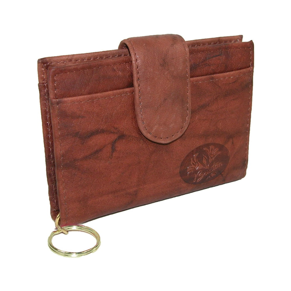 Buxton Women's Leather Tab Floral Embossed Card Case Wallet Walmart