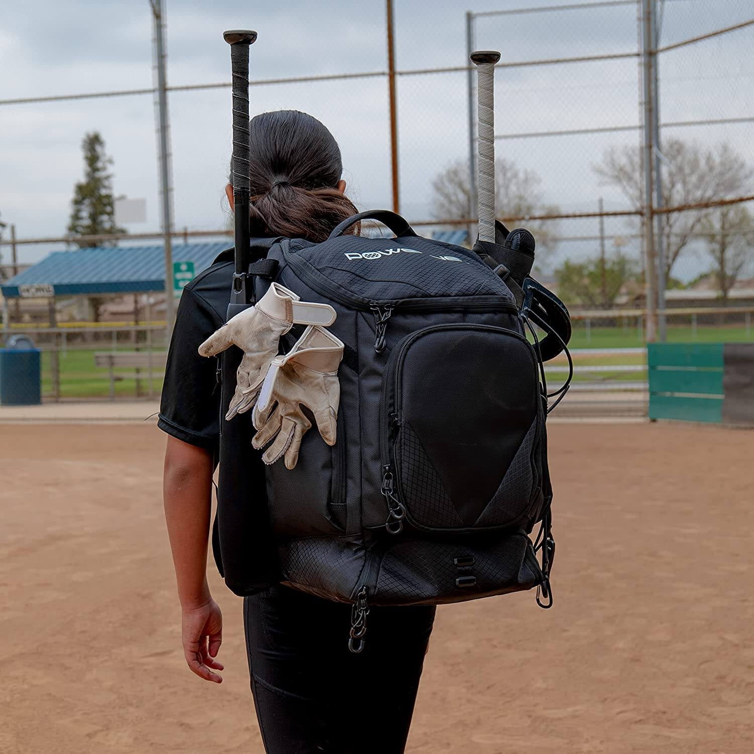 PowerNet Bucket Bag Baseball Coach Bag with Wheels, Carry Case for Launch F-lite Pitching Machine, Holds Two 6 Gallon Bucket of Baseballs & Softballs