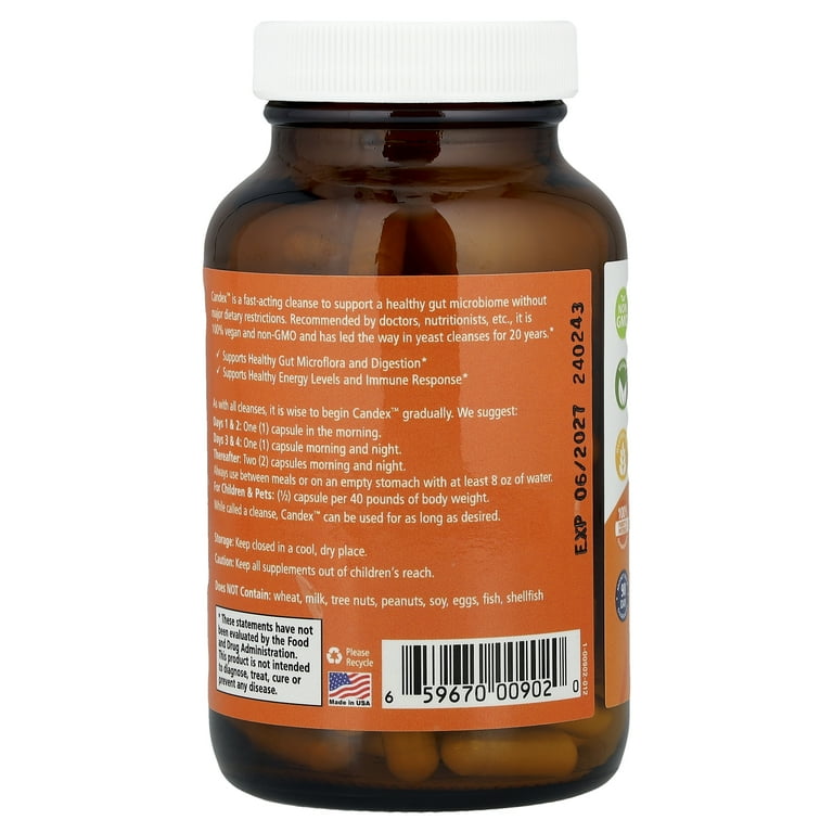 Pure Essence Candex Candida Cleanse, Enzyme Support for Gut Health