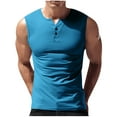 thumbnail image 5 of Running Vests for Men Sleeveless Tank Tops Mens Casual Solid Stretchy Slim Pullover Button Crewneck Breathable Gym Athletic Workout Undershirts Shirts, 5 of 8