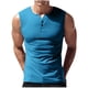 thumbnail image 2 of pstuiky Camiseta sin mangas para hombre, Top deportivo informal de malla de color sólido para hombre, transpirable, sin mangas, cuello redondo, medio botón Tops elegantes para mujer xl, 2 of 9