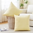 thumbnail image 3 of Yellow Striped Summer Outdoor Throw Pillow Covers 18x18 Set of 2, 18 x 18 Yellow and White Outdoor Throw Pillows, Modern Farmhouse Boho Decor Pillow Covers for Porch Patio (No Pillow Inserts), 3 of 6