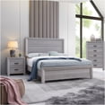 thumbnail image 5 of JERFIT Contemporary Queen Size Bed with Panel Headboard, Gray Wood Platform Bed Frame for Modern Rustic Bedroom, 5 of 5
