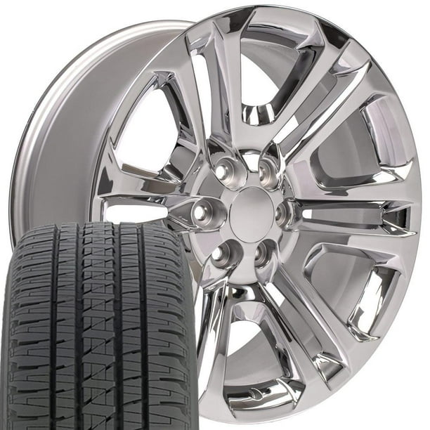 22 inch Chrome CK158 Wheels & Bridgestone Tires Fit GM Trucks - Sierra Rims