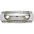 thumbnail image 3 of Stainless Steel Polished 8mm Textured Edged Band (Size 13) Made In China sr475-13, 3 of 5