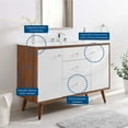 thumbnail image 5 of Sink Vanity Cabinet, Wood, Brown Walnut White, Modern Contemporary Urban Design, Hotel Bedroom Bathroom Master Suite Guest, 5 of 10