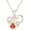 orange, variant on Valentine's Day Gift Heart Shape Simulated Garnet Love Heart Pendant Necklaces In 14K Rose Gold Over Sterling Silver