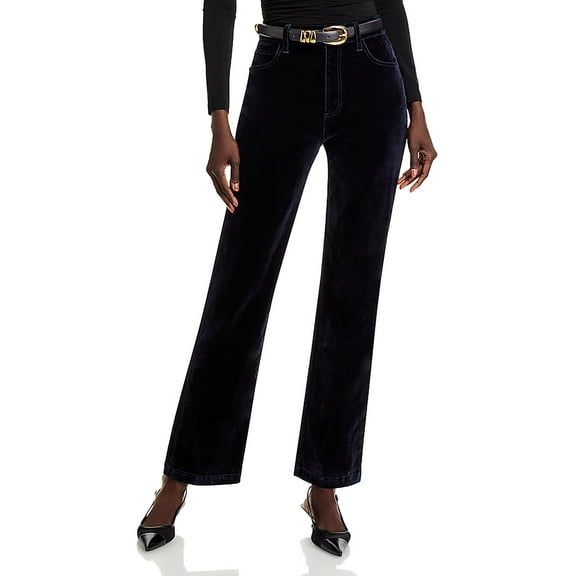 A.L.C. Womens Willie Solid Velvet Straight Leg Pants