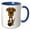 Blue/White, variant on 3drose, Cute Funny Brown Pit Bull Puppy Dog Bowling Cartoon, 11oz Two-tone Green Mug