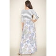 thumbnail image 7 of Stripe 3/4 Sleeve Ivory Medallion Sash Maxi Dress, 7 of 7