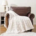 thumbnail image 4 of Battilo Fuzzy Faux Fur Throw Blanket, Soft Warm Reversible Rabbit Fur Blanket for Bed Couch, Cream Ivory Throw Blanket for Fall Winter and Spring, 50x60 Inches, 4 of 5