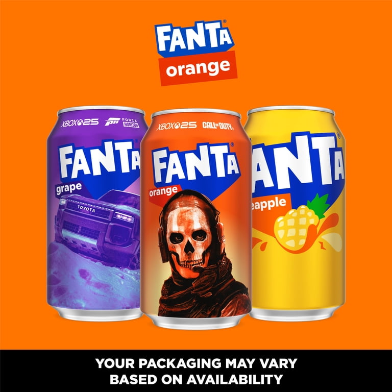 Fanta Orange Soda Pop Fridge Pack, 12 fl oz, 12 Pack Cans, Fruit