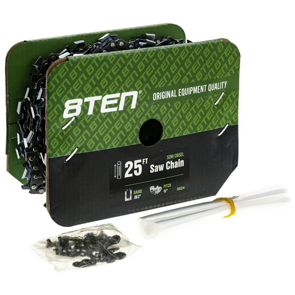 8TEN Chainsaw Chain Bulk Reel Semi Chisel 25 Foot .063 3/8 Pitch 810-CCC2246R