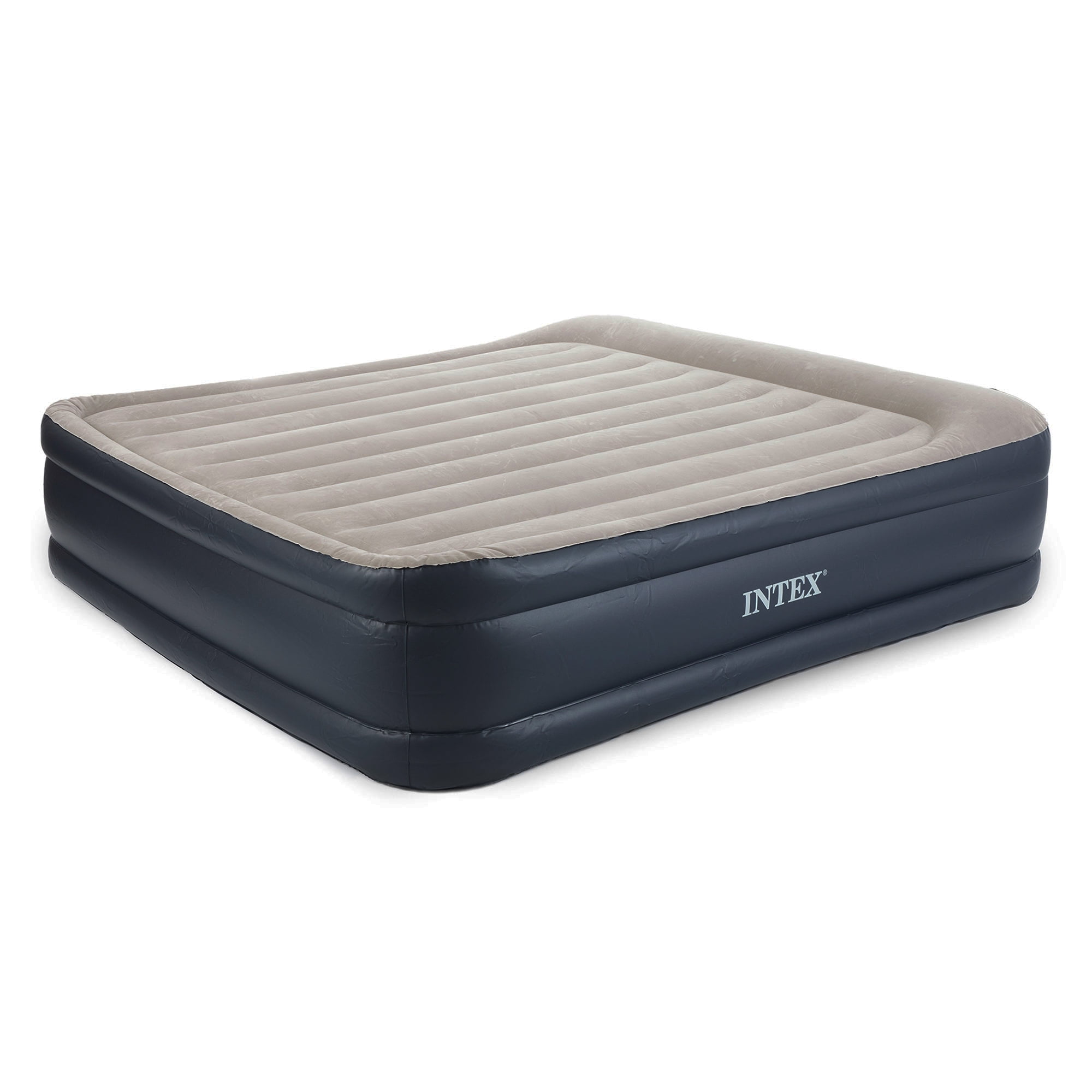 King Intex Deluxe Pillow Rest Inflatable Air Mattress with Pump Open Box 