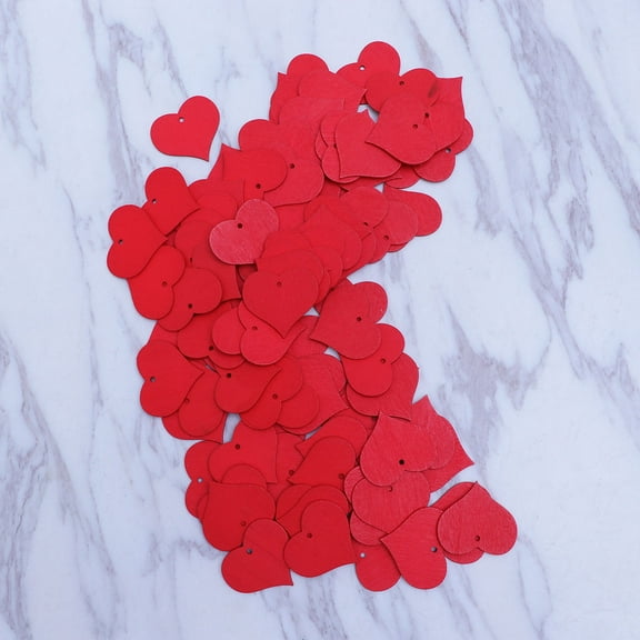 PTOOTP Red Heart Shaped Ornaments 100Pcs for Home Decor and Decorative Use