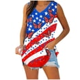 thumbnail image 5 of Womens July 4th Tank Tops Funny Patriotic Independence Day Graphic Sleeveless Tees High Low Holiday Casual Shirts Sky Blue, M, 5 of 6