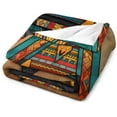 thumbnail image 3 of Blanket Rustic Southwest Red Brown Abstract Throw Blankets for Bed Vintage Southwest American Flannel Blanket Warm Plush Home Decor for Bed Couch Chair Living Room Birthday Gift 40"x50", 3 of 6