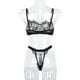 thumbnail image 3 of Encaje sexy conjunto de ropa interior sujetador ropa interior regalo para mujeres niñas, negro, S 2 piezas AweSitey XX000054-02, 3 of 7