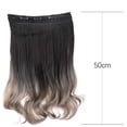 thumbnail image 3 of Clip-On Curly Hair Extensions - European & American Style, One-Piece, Slightly Curled, Non-Reflective, 5-Clip, Gradient Color - Sexy Women Girl Long Wig Wavy Curly Synthetic Fashio Makeup Organizer, 3 of 7