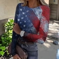 thumbnail image 2 of Sewkxo Shirt Woman Lightweight 250th Anniversary American Patriotic 4th Of July Crew Neck Pullover Tops Spring Summer Baggy Casual Long Sleeve Shirts,Wine S, 2 of 6