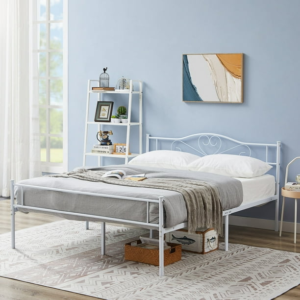 VECELO Full Size Metal Platform Bed Frame with Headboard and Footboard
