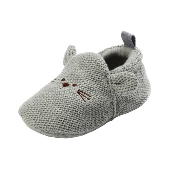0-6 Months Baby Boys Girls Shoes Non-Slip Infant First Walkers Baby Walking Shoes Pre Step Shoes For Boys And Girls Indoor Anti-skid Overshoes Cartoon Baby Comfortable Walking Shoes Gray