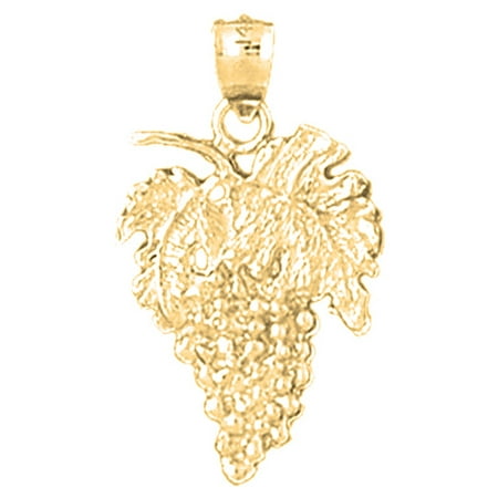 10K Yellow Gold Grapes Pendant - 26 mm