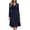 Navy, variant on Levmjia Women's V Neck Long Sleeve Twist Waist Midi Dress Casual A-Line Swing Dress Solid Color Office Work Outfit
