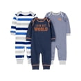 thumbnail image 1 of Monos Simple Joys de Carter's Baby, paquete de 3 unidades, de 0 a 3 meses, color gris, 1 of 1