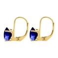 thumbnail image 3 of Mauli Jewels Ear Rings for Women 1.7 Carat 7x5MM Oval Created Tanzanite Leverback Earrings Carat 14K Yellow Gold 4-prong, 3 of 5