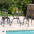 thumbnail image 5 of Nuu Garden 3-Piece Cast Aluminum Patio Bistro Set, All Weather Outdoor Furniture Bistro Set, Patio Dining Table with Umbrella Hole and Chairs, Butterfly , Black, 5 of 10