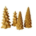 thumbnail image 2 of Set of 4 Lighted Gold Christmas Tree Tabletop Decoration Battery Operated LED Trees Elegant Metallic Finish Sophisticated Festive Durable Long Lasting Versatile for Living Room Mantel Holiday Decor, 2 of 5