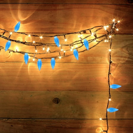 FONDOTIN 100 Pcs Fancy Decorative Light Bulbs Outdoor 3.50X1.50X1.50CM Blue