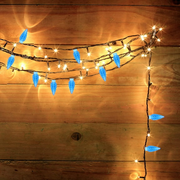 FONDOTIN 100 Pcs Fancy Decorative Light Bulbs Outdoor 3.50X1.50X1.50CM Blue