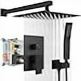 thumbnail image 3 of Gotonovo Rainfall Bathroom Shower System Rain Shower Head And Handle Set Wall Mounted Shower Complete Combo Solid Brass Pressure Balancing Shower Mixer Valve 12 Inch Matte Black, 3 of 4