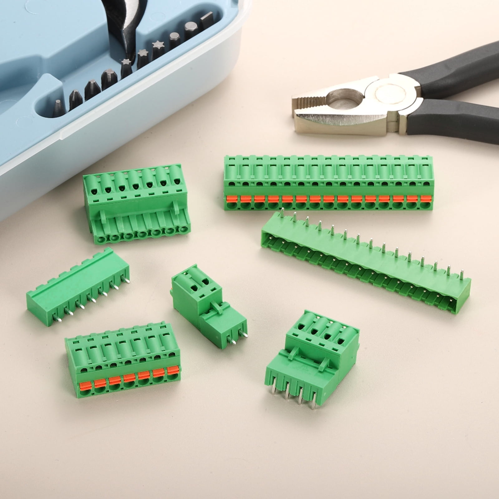 Uxcell 15 Set 4-Pin 5.08mm/0.2" Pitch PCB Mount Screw Terminal Straight Green