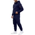 thumbnail image 5 of Men's Quarter Zip Cargo Tracksuit Two Piece Outfit Multi Pockets Hoodie and Jogger Pants Drawstring Casual Athletic Set 2XL, 5 of 7